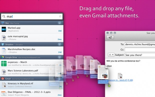 Suchergebnisse von Found können per Drag and Drop verschoben werden. (Bild: Found)